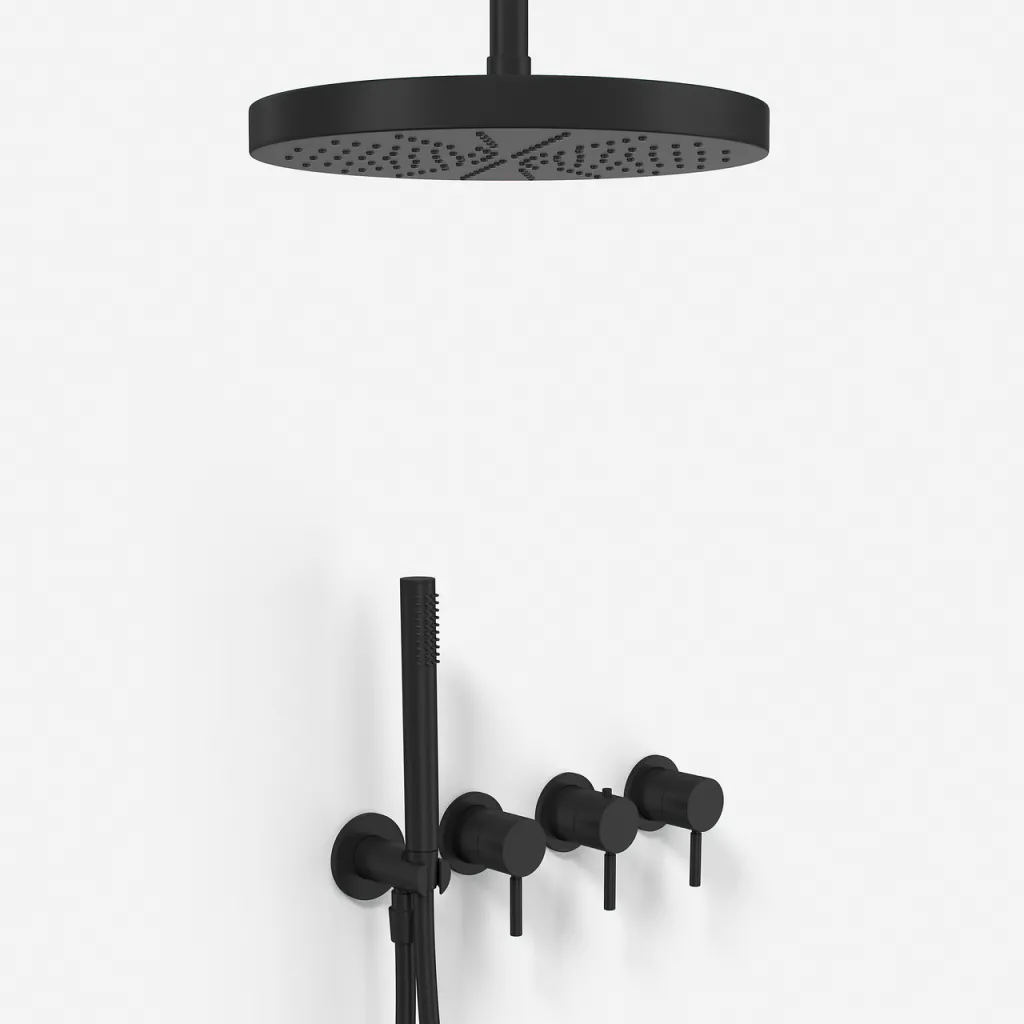 Semplice STB801 S04 - XXL Rain DeLux Ø28 cm, SmartTerm, Ceiling, Matt black