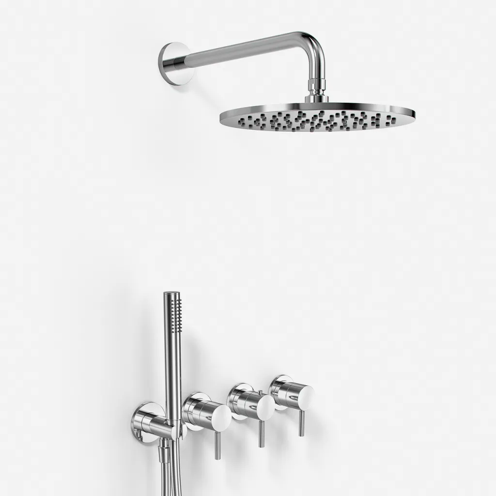 Semplice STB801 S06 - Rain DeLux SmartTerm Ø25 cm EasyClean, Wall, Chrome