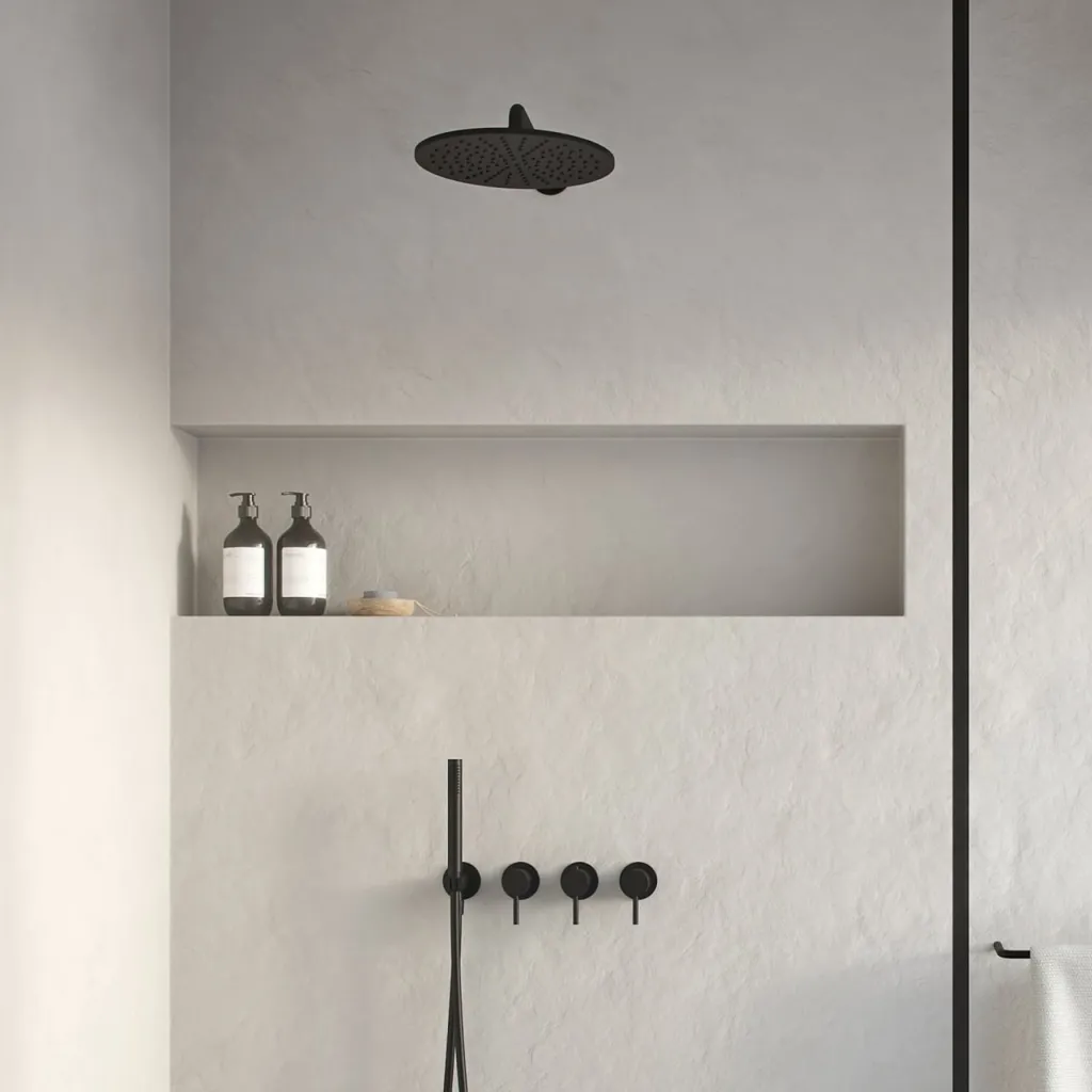 Semplice STB801 S07 - Rain DeLux SmartTerm Ø30 cm EasyClean, Wall, Matt black
