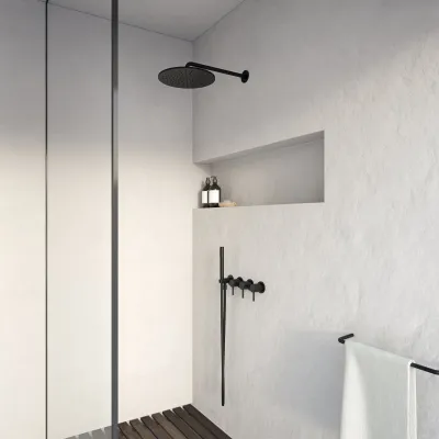 Semplice STB801 S07 - Rain DeLux SmartTerm Ø30 cm EasyClean, Wall, Matt black