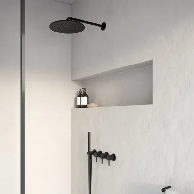 Semplice STB801 S07 - Rain DeLux SmartTerm Ø30 cm EasyClean, Wall, Matt black