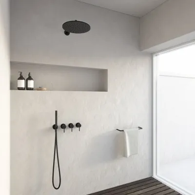 Semplice STB801 S07 - Rain DeLux SmartTerm Ø30 cm EasyClean, Wall, Matt black
