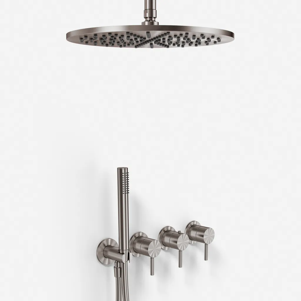 Semplice STB801 S10 - Rain DeLux SmartTerm Ø30 cm EasyClean, Ceiling, PVD Brushed Steel