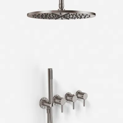 Semplice STB801 S10 - Rain DeLux SmartTerm Ø30 cm EasyClean, Ceiling, PVD Brushed Steel