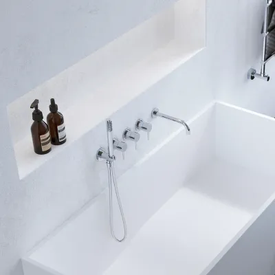 Semplice STB801 S11 - Thermostat set Tub/shower, Chrome