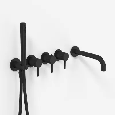 Semplice STB801 S11 - Thermostat set Tub/shower, Matt black