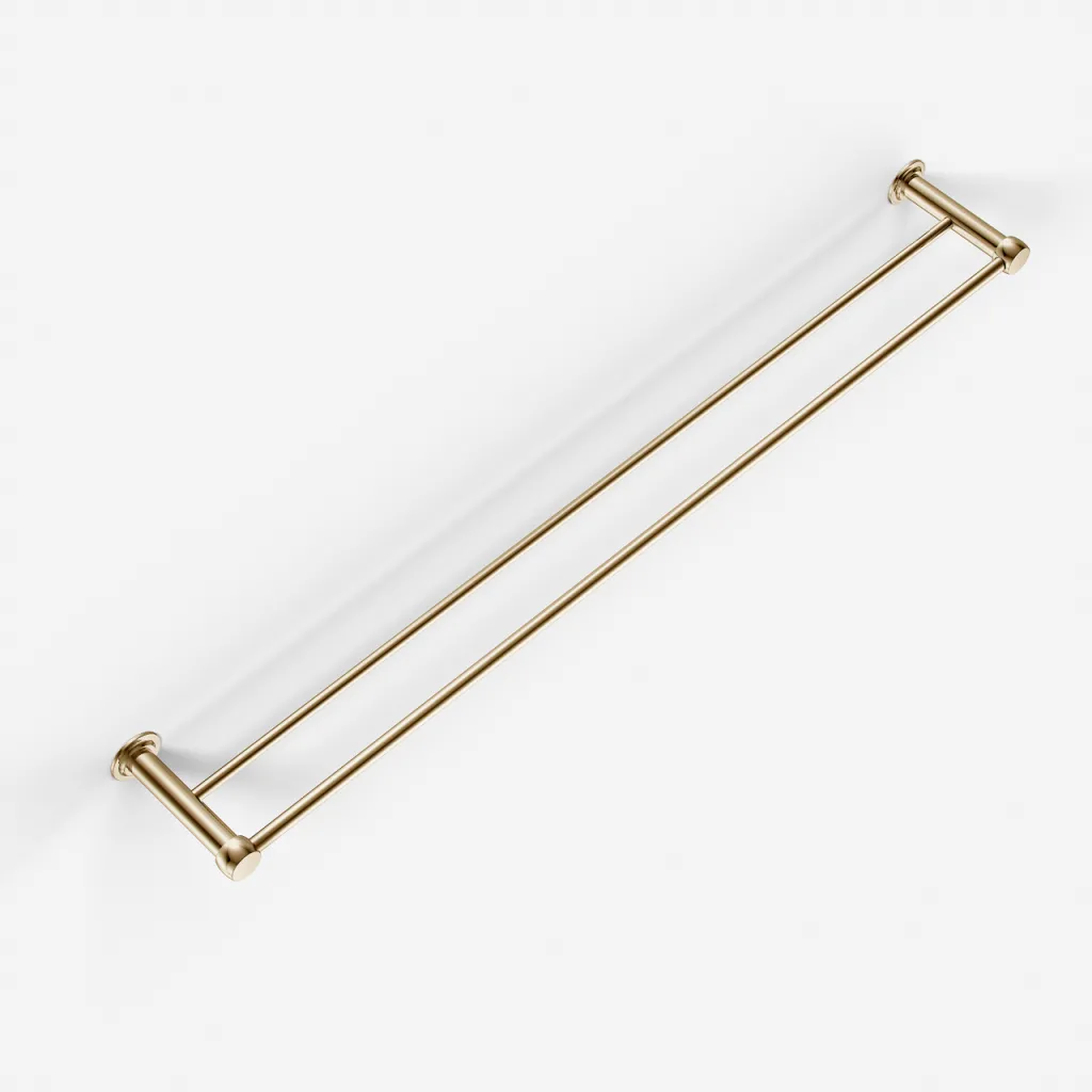 Hassel&Teudt H20-80 - Double Towel Bar, Polished Brass Natural