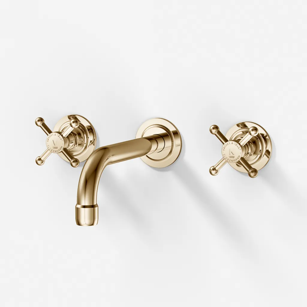 Hassel&Teudt HHV202 - Washbasin faucet w/ 220 mm. fixed spout. Polished Brass Natural