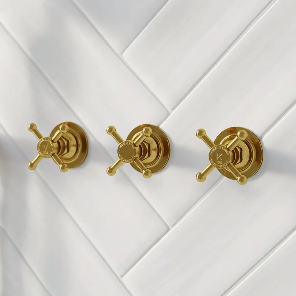 Hassel&Teudt HBR704 - 2-way shower mixer, polished brass natural