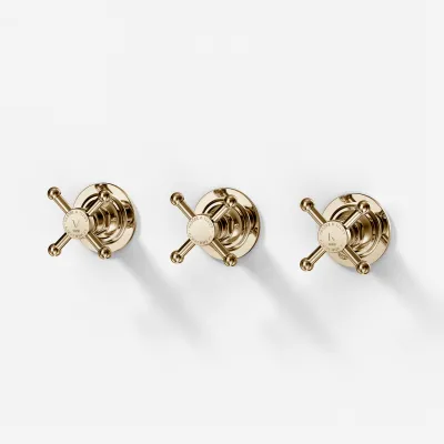 Hassel&Teudt HBR704 - 2-way shower mixer, polished brass natural