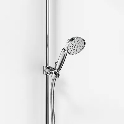 Hassel&Teudt HBR800 S01 - Shower rod set w/Ø21 cm. Rain DeLuxe w/EasyClean, Chrome