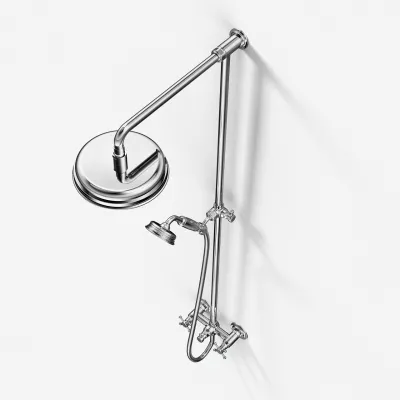 Hassel&Teudt HBR800 S01 - Shower rod set w/Ø21 cm. Rain DeLuxe w/EasyClean, Chrome