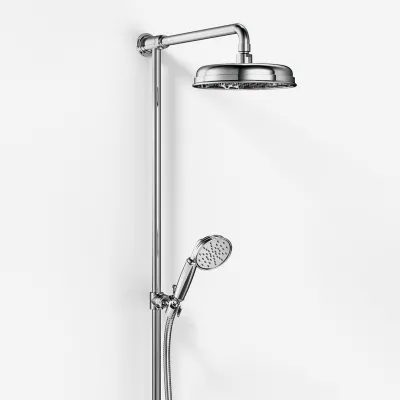 Hassel&Teudt HBR800 S01 - Shower rod set w/Ø21 cm. Rain DeLuxe w/EasyClean, Chrome