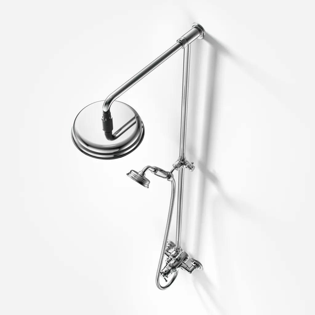 Hassel&Teudt HBT900 - SmartTerm shower rod set w/Ø21 cm. Rain DeLuxe w/EasyClean, Chrome