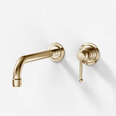 Hassel&Teudt HHV402 - Washbasin faucet w/ 220 mm. fixed spout, Polished Brass Natural