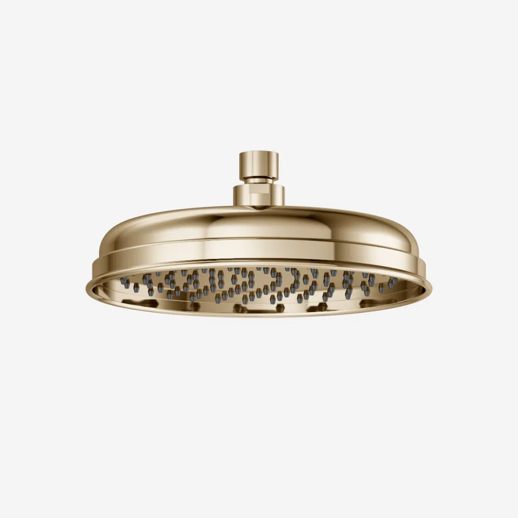 Hassel&Teudt HBR212 - H&T Rain DeLuxe Ø21 cm., shower head w/EasyClean, Polished Brass Natural
