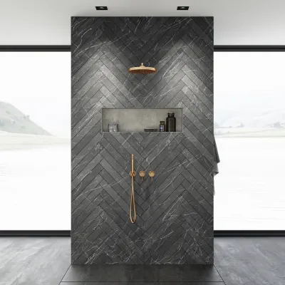 Semplice SBR801 S02 - Shower set, Ø28 cm, Wall, PVD Brushed copper