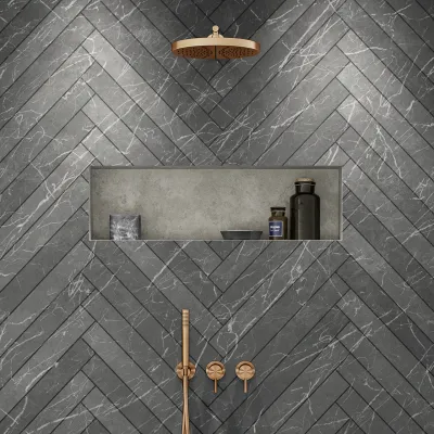 Semplice SBR801 S02 - Shower set, Ø28 cm, Wall, PVD Brushed copper