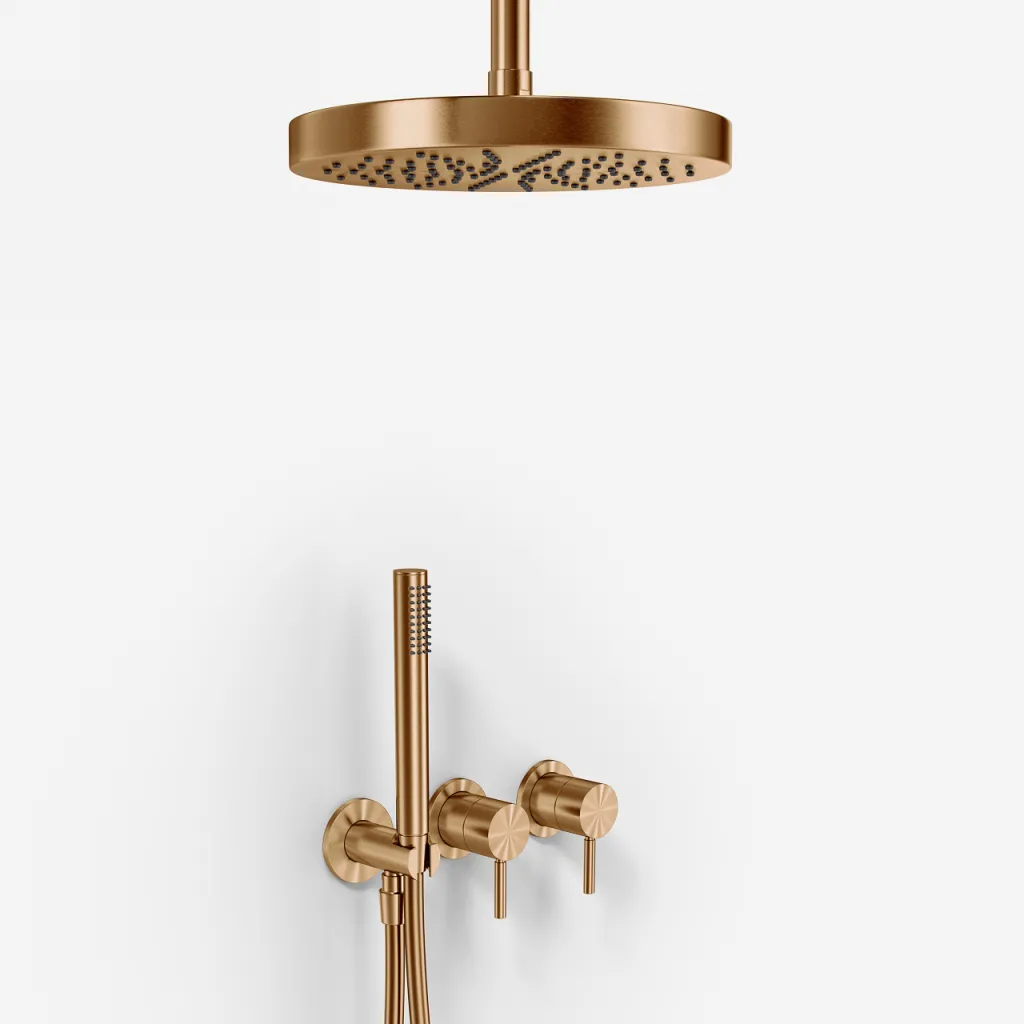 Semplice SBR801 S03 - XL Rain DeLux Ø24 cm, Ceiling, PVD Brushed Copper