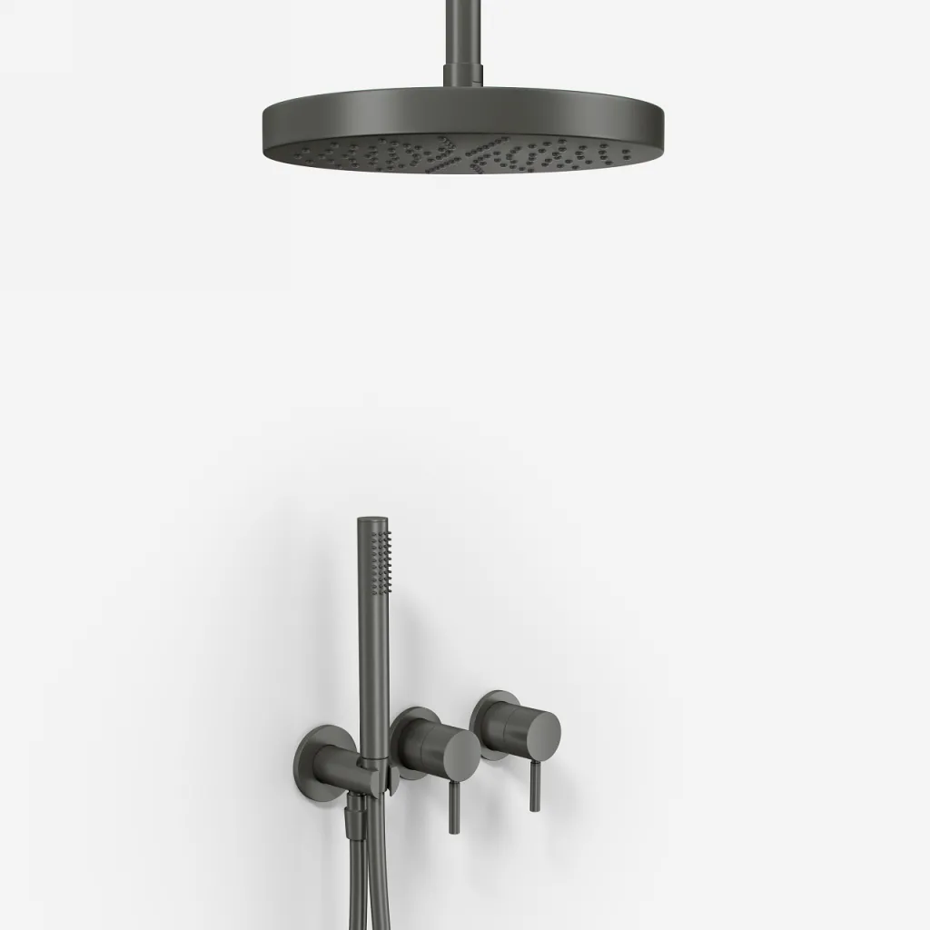 Semplice SBR801 S03 - XL Rain DeLux Ø24 cm, Ceiling, PVD Matt Gun Metal
