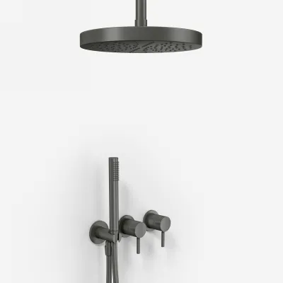 Semplice SBR801 S03 - XL Rain DeLux Ø24 cm, Ceiling, PVD Matt Gun Metal