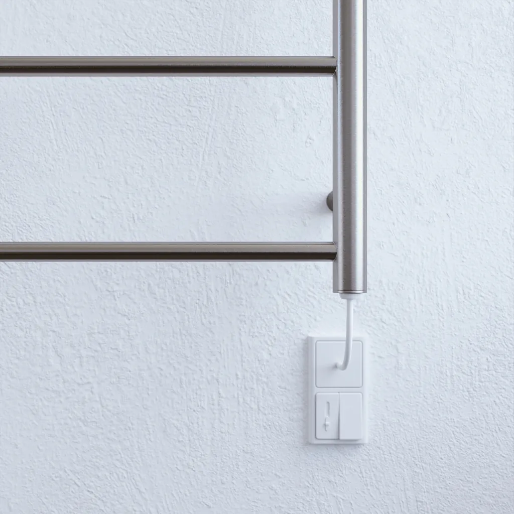 Pulcher Minimalism PM96 - Electric towel rail, 50 x 96h cm, Brushed Stainless Steel