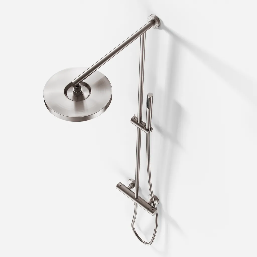 Semplice SRL10 - Thermostat set, XL Rain DeLux Ø24 w/EasyClean, PVD Brushed Steel