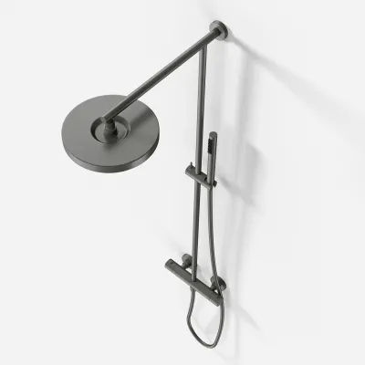 Semplice SRL10 - Thermostat set, XL Rain DeLux Ø24 w/EasyClean, PVD Matt Gun metal