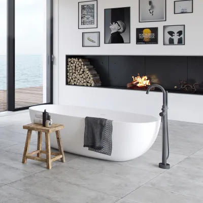 Semplice SBS600 - Freestanding bath mixer, PVD Matt Gun Metal