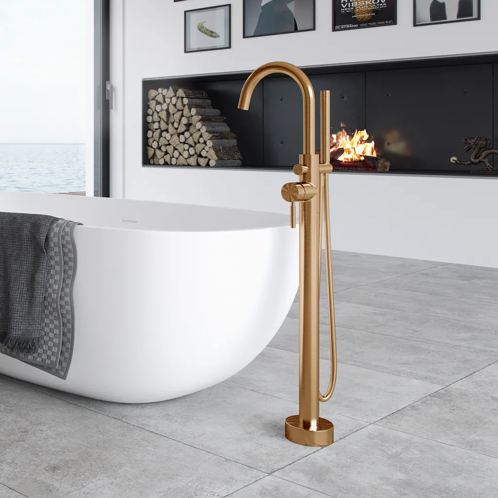 Semplice SBS600 - Freestanding bath mixer, PVD Brushed Copper