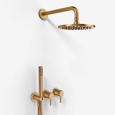 Semplice SBR801 S05 - Rain DeLuxe Ø20 cm, Wall, PVD Brushed Copper