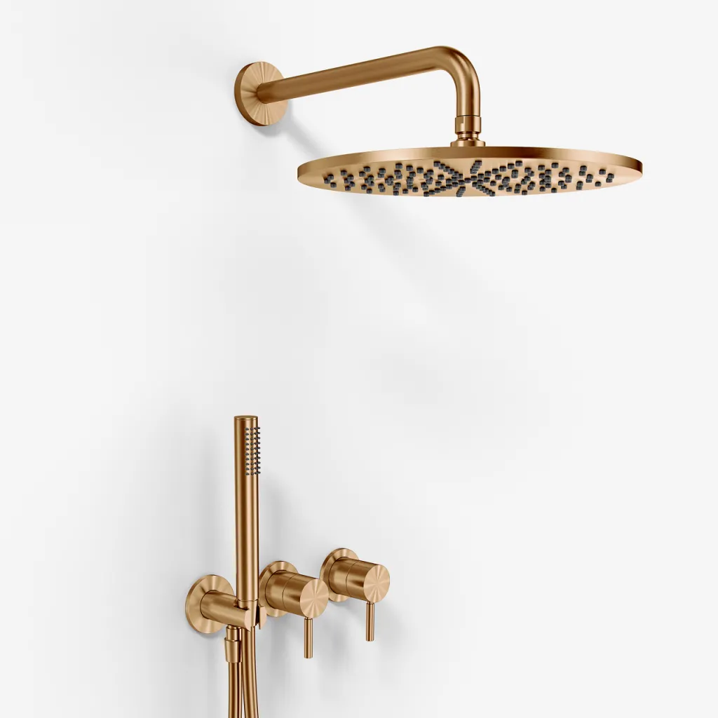 Semplice SBR801 S07 - Rain DeLuxe Ø30, Wall, PVD Brushed Copper