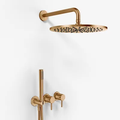 Semplice SBR801 S07 - Rain DeLuxe Ø30, Wall, PVD Brushed Copper