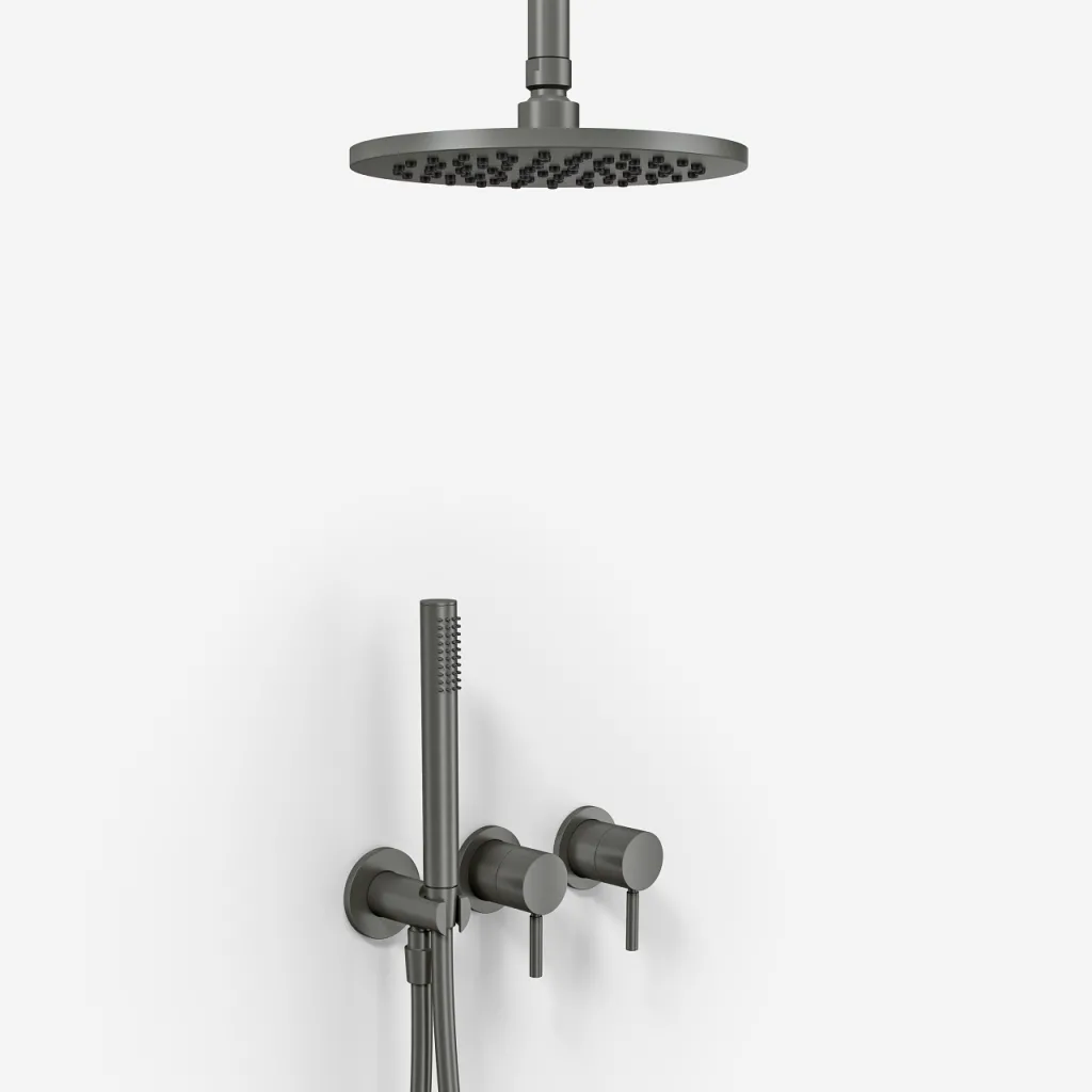 Semplice SBR801 S08 - Shower set, Ø20 cm, Ceiling, PVD Matt Gun Metal