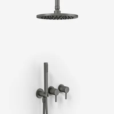 Semplice SBR801 S08 - Shower set, Ø20 cm, Ceiling, PVD Matt Gun Metal