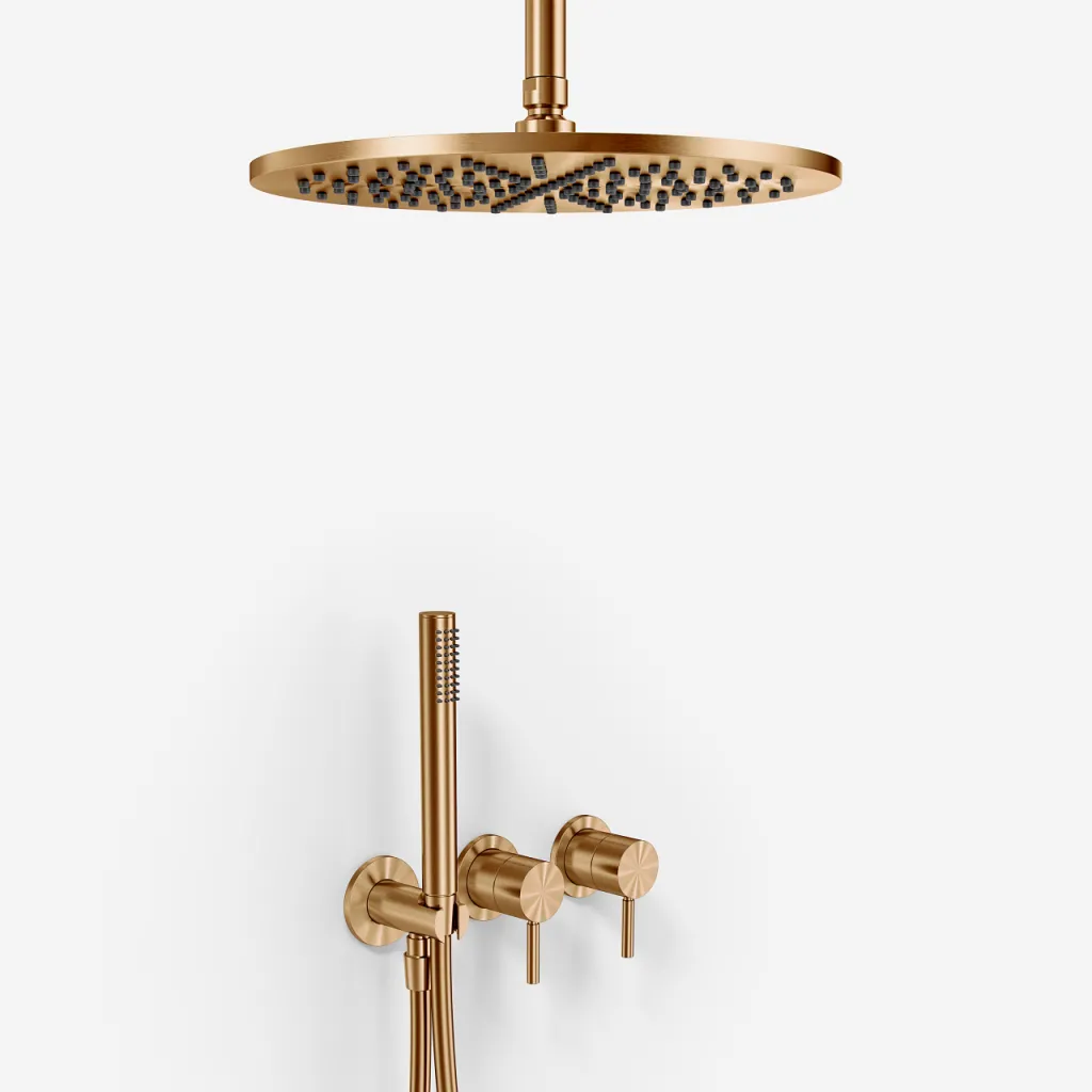 Semplice SBR801 S10 - Shower set, Ø30 cm, Ceiling, PVD Brushed Copper