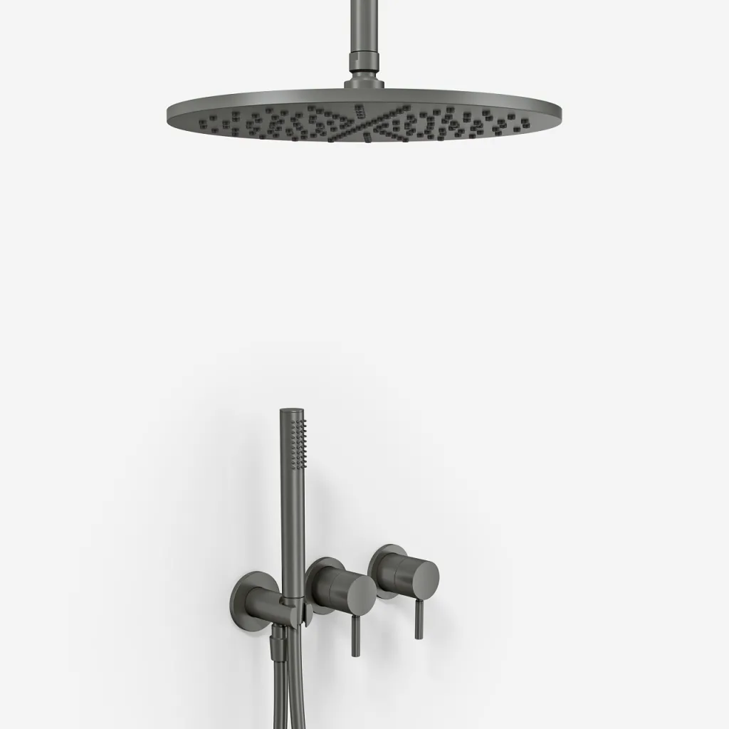 Semplice SBR801 S10 - Showerset, Ø30 cm, Loft, PVD Matt Gun Metal