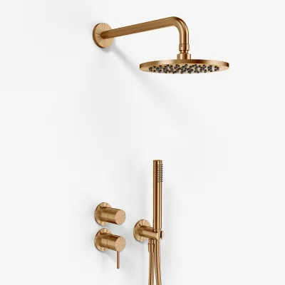 Semplice SBR901 S05 - Rain DeLuxe Ø20 cm, Wall, PVD Brushed Copper