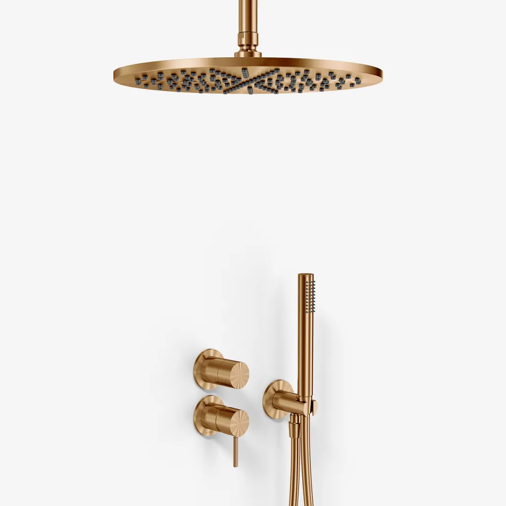 Semplice SBR901 S10 - Shower set, Ø30 cm, Ceiling, PVD Brushed Copper