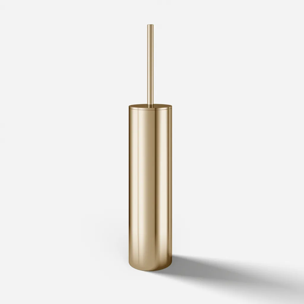 Semplice PS33 - Floor-standing Toilet Brush, Polished Brass Nature