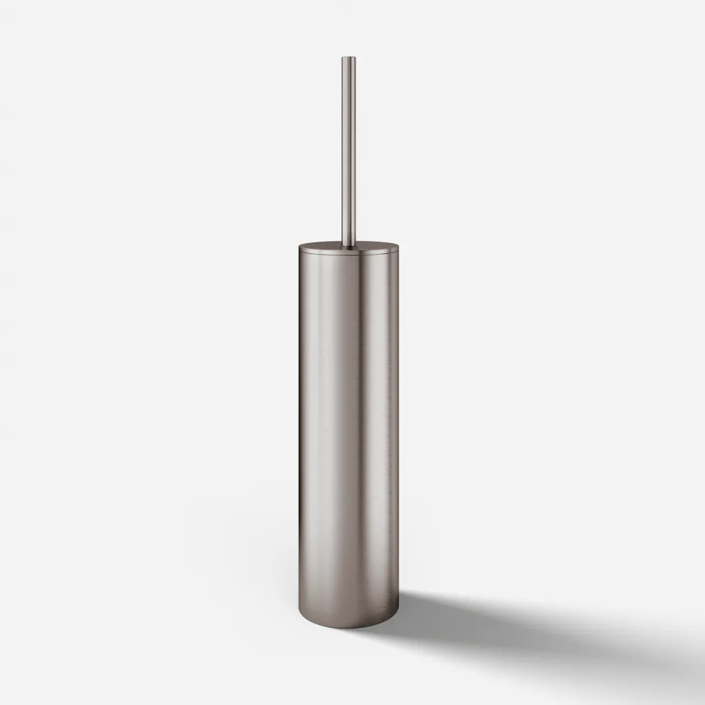 Semplice PS33 - Floor-standing toilet brush, PVD Brushed Steel