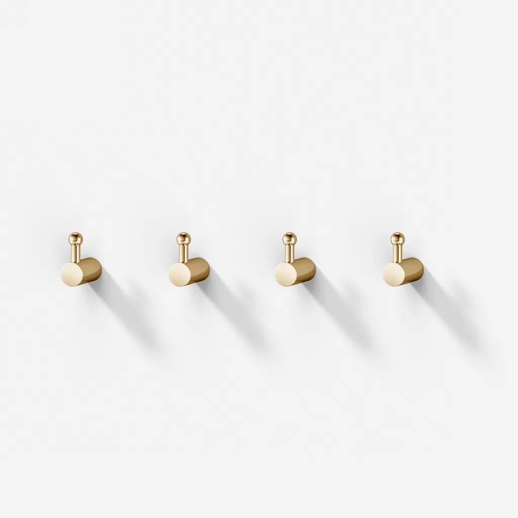 Hassel&Teudt H17 S01 - Towel Hook (Set of 4) Polished Brass Nature