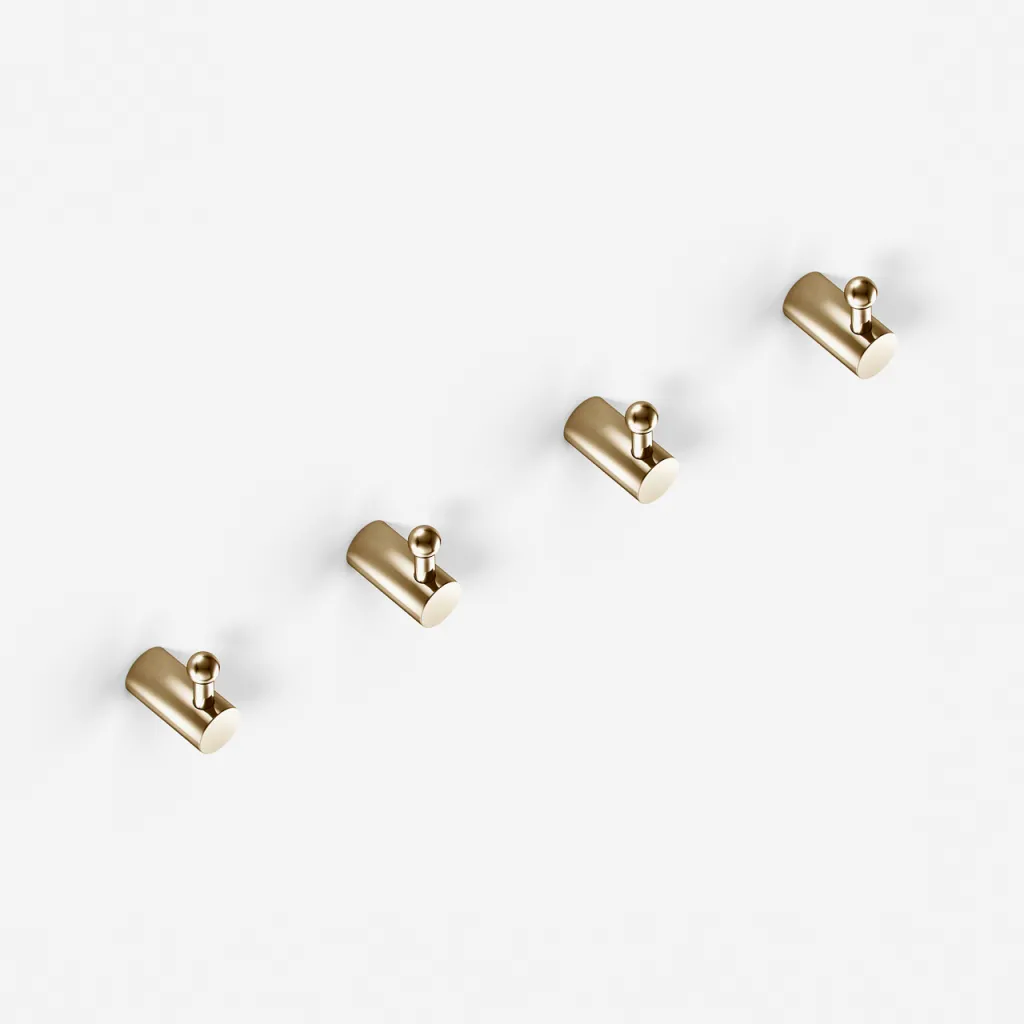 Hassel&Teudt H17 S01 - Towel Hook (Set of 4) Polished Brass Nature