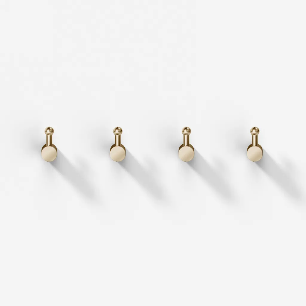 Hassel&Teudt H17 S01 - Towel Hook (Set of 4) Polished Brass Nature