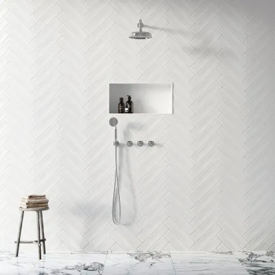 Hassel&Teudt HBR704 S01 - Shower set w/Ø21 cm. Rain DeLuxe w/EasyClean, Wall, Chrome