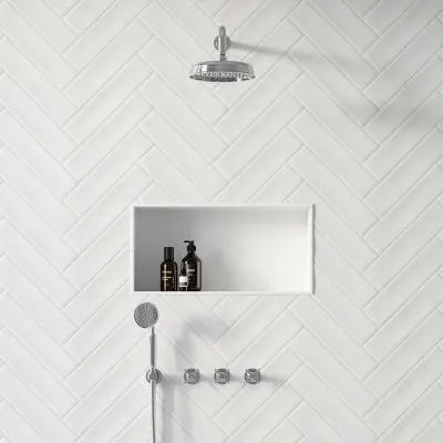 Hassel&Teudt HBR704 S01 - Shower set w/Ø21 cm. Rain DeLuxe w/EasyClean, Wall, Chrome