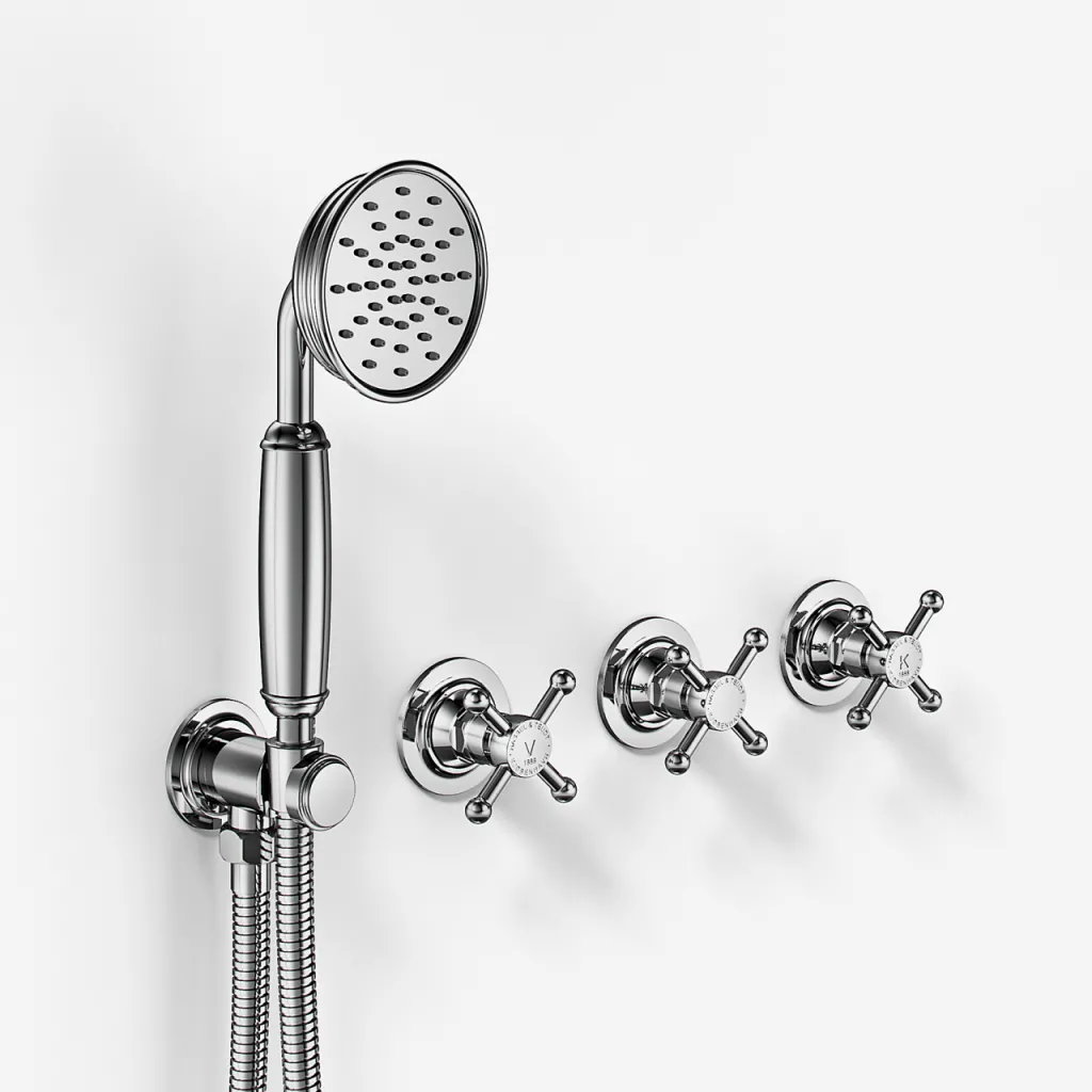 Hassel&Teudt HBR704 S01 - Shower set w/Ø21 cm. Rain DeLuxe w/EasyClean, Wall, Chrome