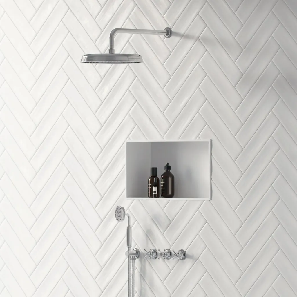 Hassel&Teudt HBR704 S01 - Shower set w/Ø21 cm. Rain DeLuxe w/EasyClean, Wall, Chrome