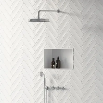 Hassel&Teudt HBR704 S01 - Shower set w/Ø21 cm. Rain DeLuxe w/EasyClean, Wall, Chrome