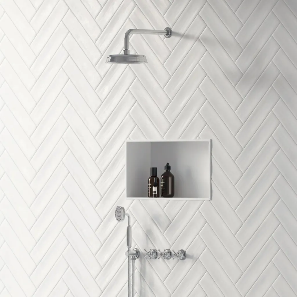 Hassel&Teudt HBR704 S03 - Shower set w/Ø31 cm. Rain DeLuxe w/EasyClean, Wall, Chrome